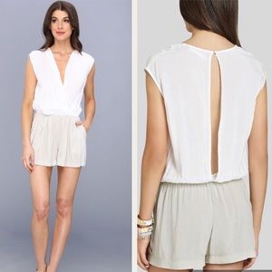 BCBGeneration Slit-Back Short Romper